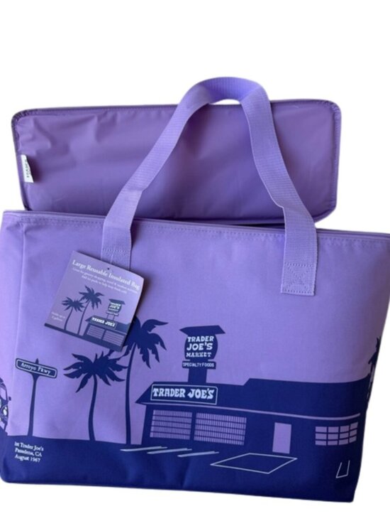 Trader Joe'S Handbags - 🆕 NWT LARGE💜 Trader Joe’s Reusable Insulated Bag ✨ Holds Up to 8 Gallons!